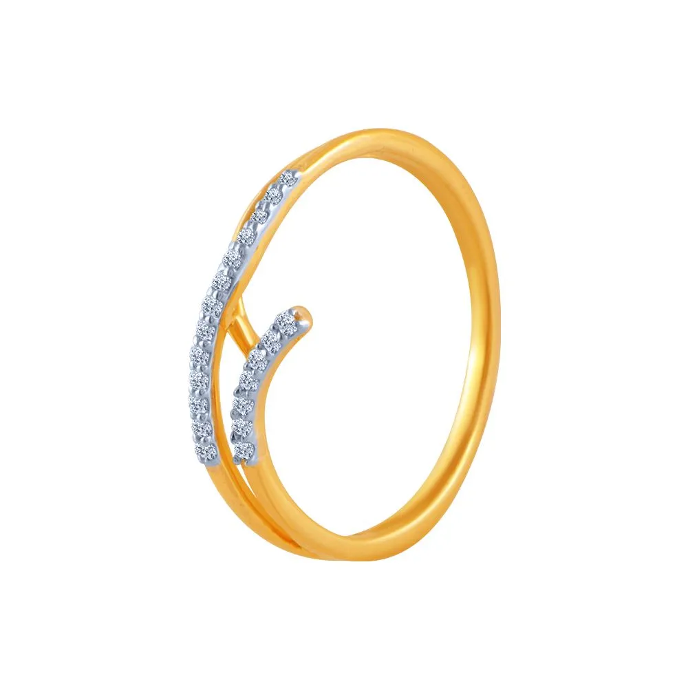 14k (585) Yellow Gold And Diamond Ring For Women