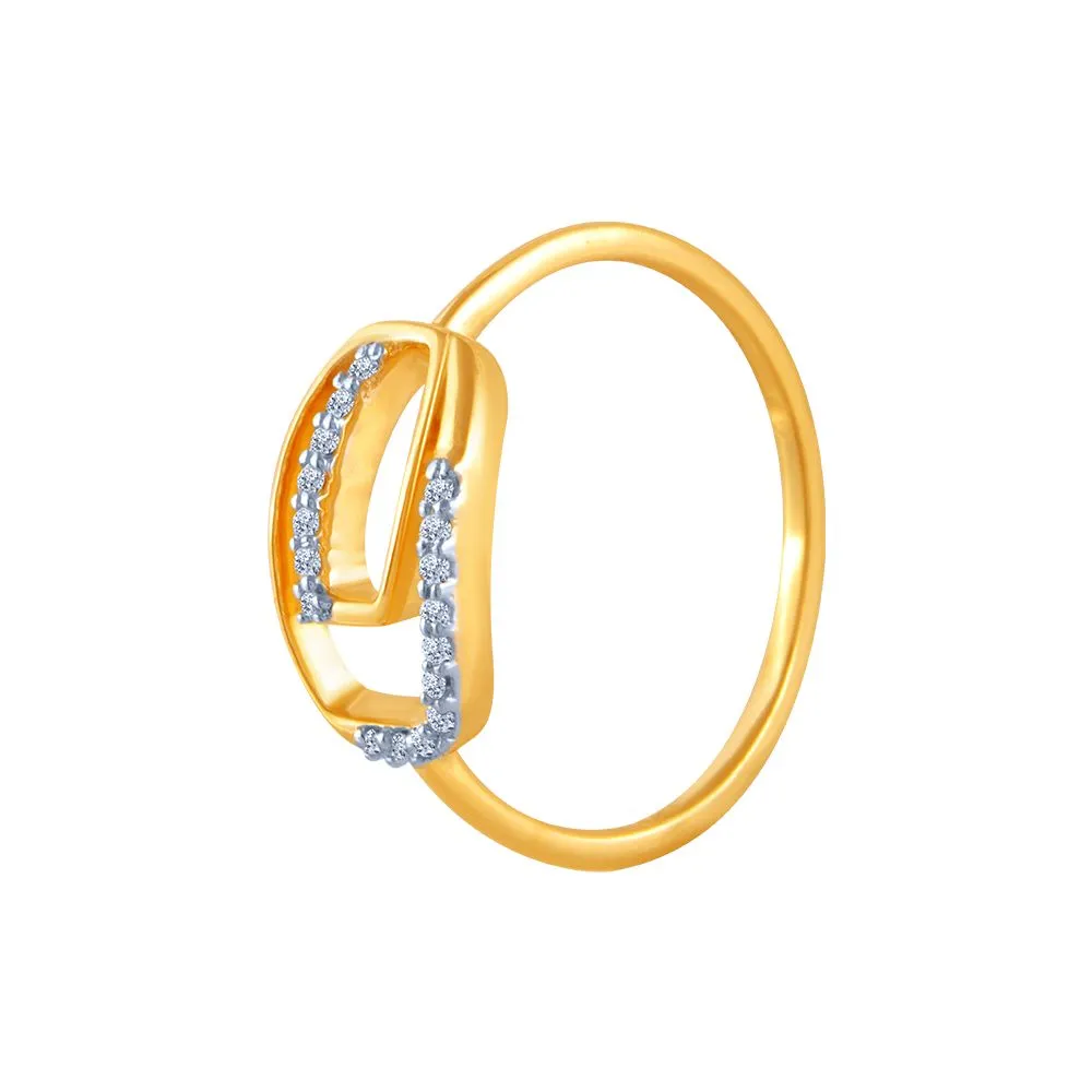 14k (585) Yellow Gold And Diamond Ring For Women