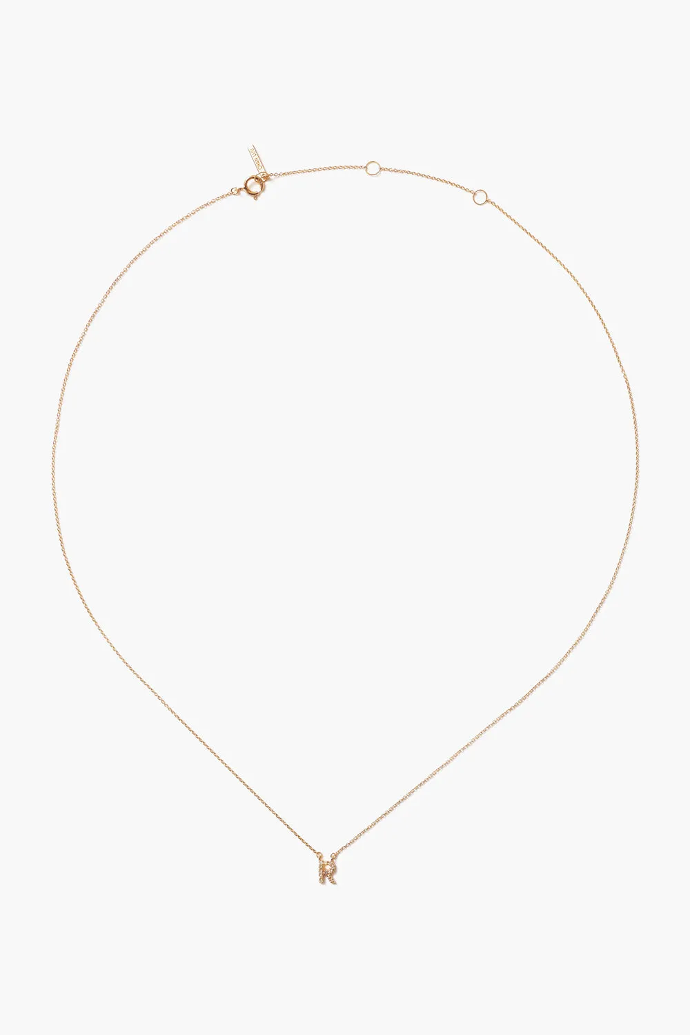 14k Gold and White Diamond Initial Necklace