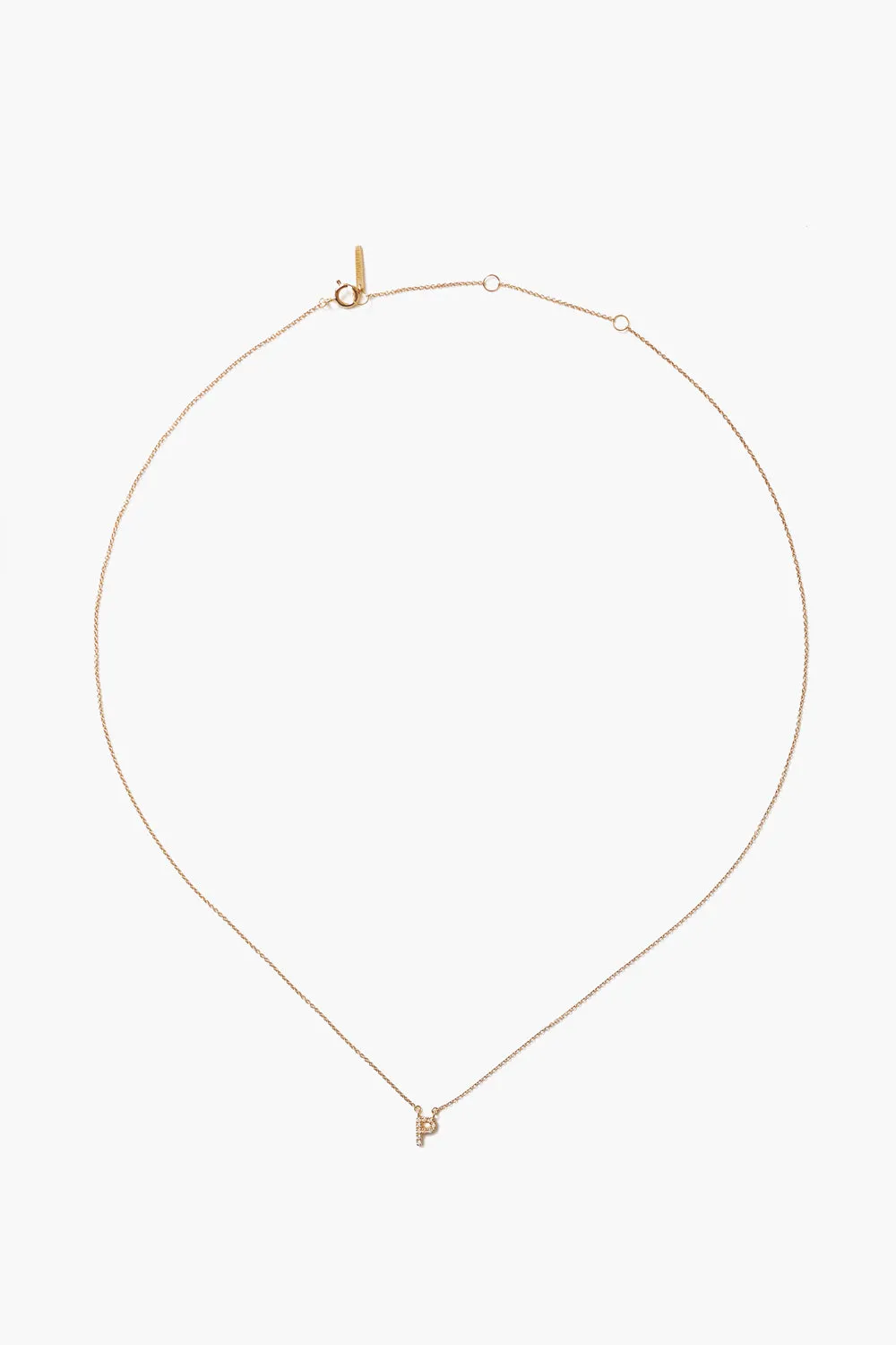 14k Gold and White Diamond Initial Necklace