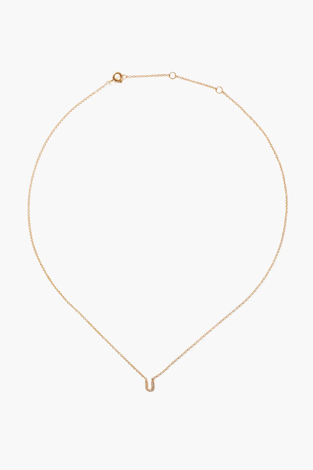14k Gold and White Diamond Initial Necklace