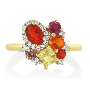 14K Yellow And White Gold 'Tesserae' Marigold Cluster Ring