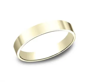 14K Yellow Gold 3mm Flat Plain Straight Wedding Band