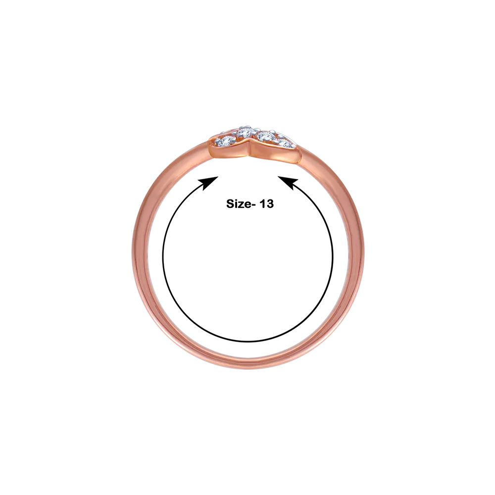 14KT (585) Rose Gold And Diamond Ring For Women