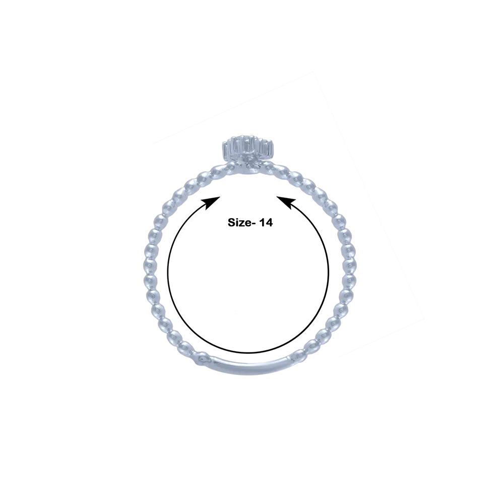 14KT (585) White Gold And Diamond Ring For Women