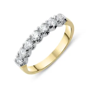 18ct Yellow Gold 0.44ct Diamond Brilliant Cut Wedding Half Eternity Ring