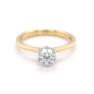 18ct Yellow Gold 0.70ct Round Brilliant Cut Diamond Ring