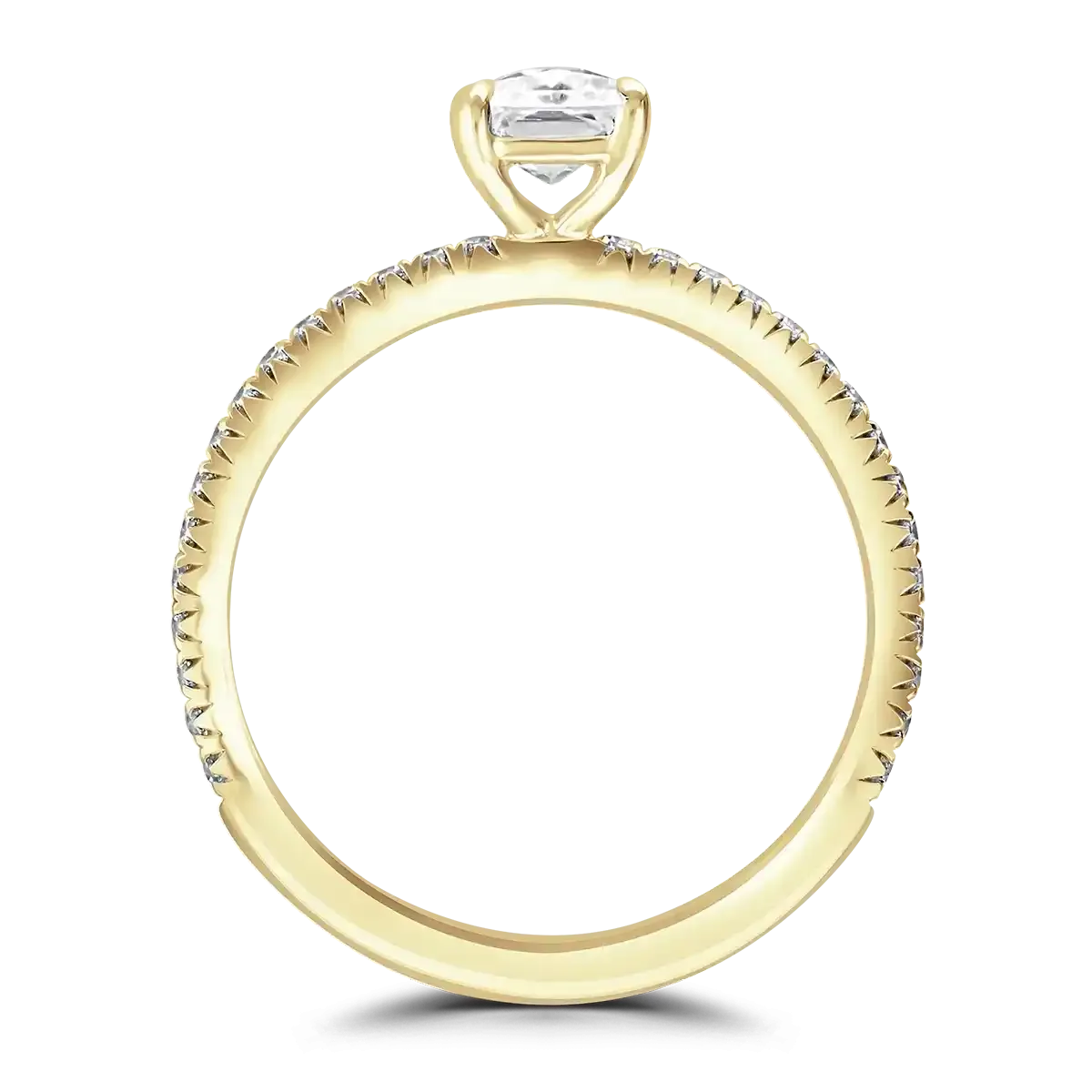 18ct Yellow Gold 2ct Radiant Cut Laboratory Grown Diamond Solitaire With Diamond Shoulders