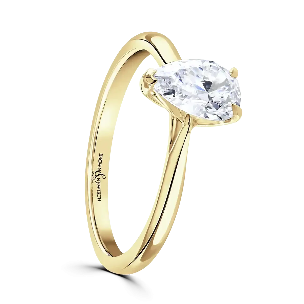 18ct Yellow Gold 3ct Pear Cut Laboratory Grown Diamond Solitaire