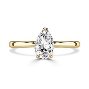 18ct Yellow Gold 3ct Pear Cut Laboratory Grown Diamond Solitaire
