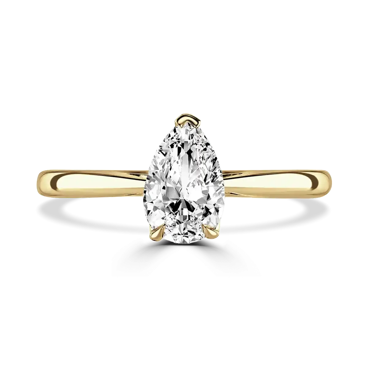 18ct Yellow Gold 3ct Pear Cut Laboratory Grown Diamond Solitaire