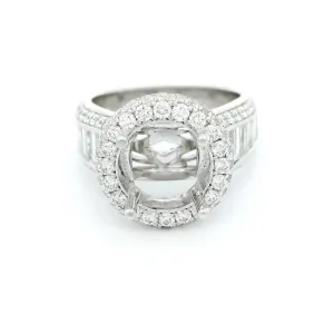 18K White Gold Halo Round Natural Diamonds Natural Diamonds Engagement Ring