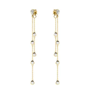 18k yellow gold earrings assembled with zirconium oxide