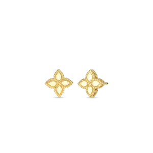 18K YELLOW GOLD PRINCESS FLOWER SMALL STUD EARRINGS