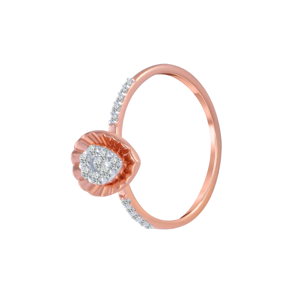 18KT (750) Rose Gold And Diamond Ring For Women