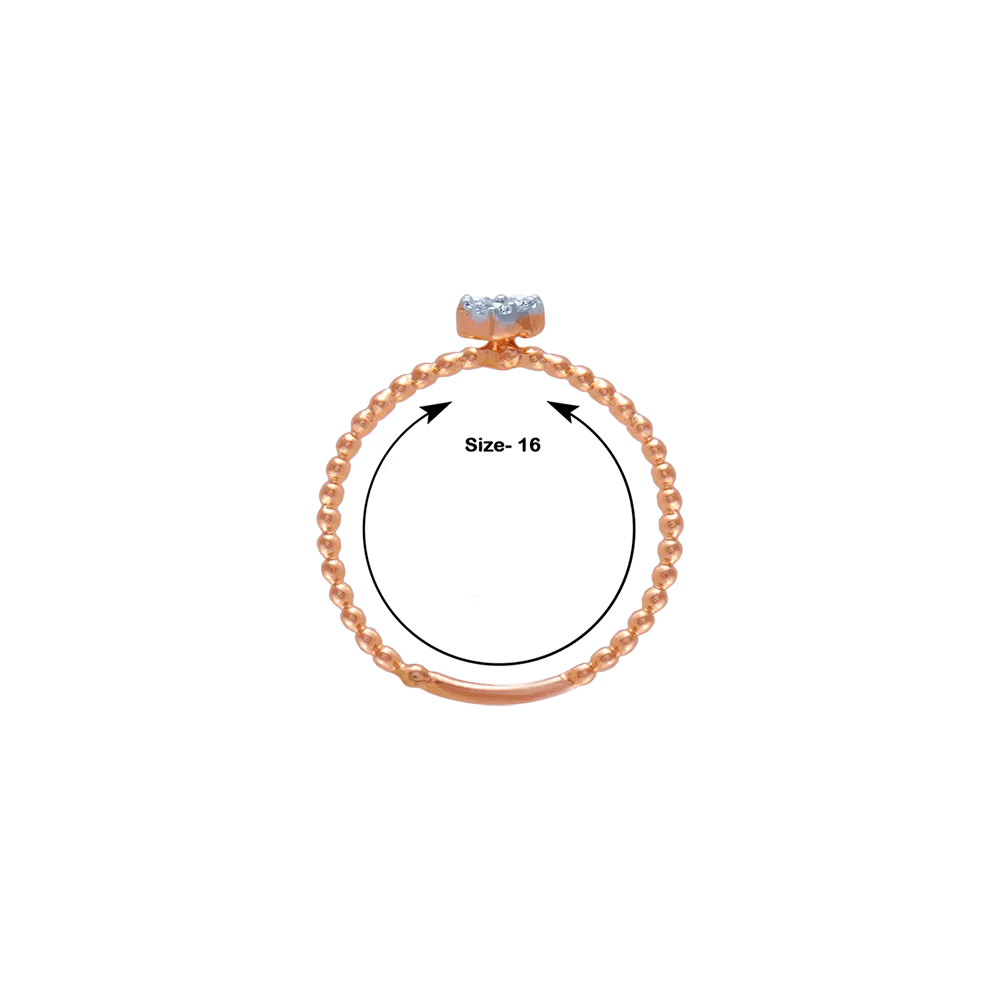 18KT (750) Rose Gold And Diamond Ring For Women