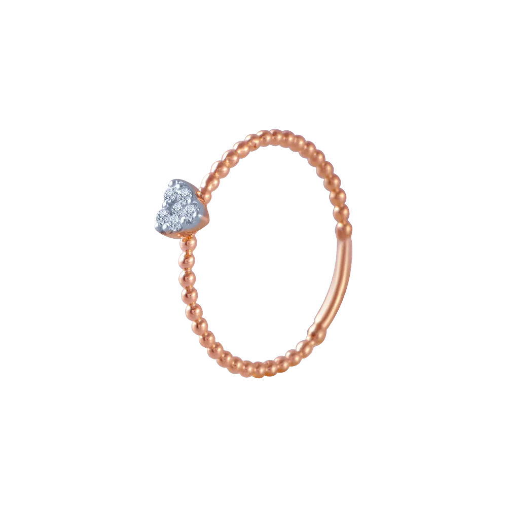 18KT (750) Rose Gold And Diamond Ring For Women