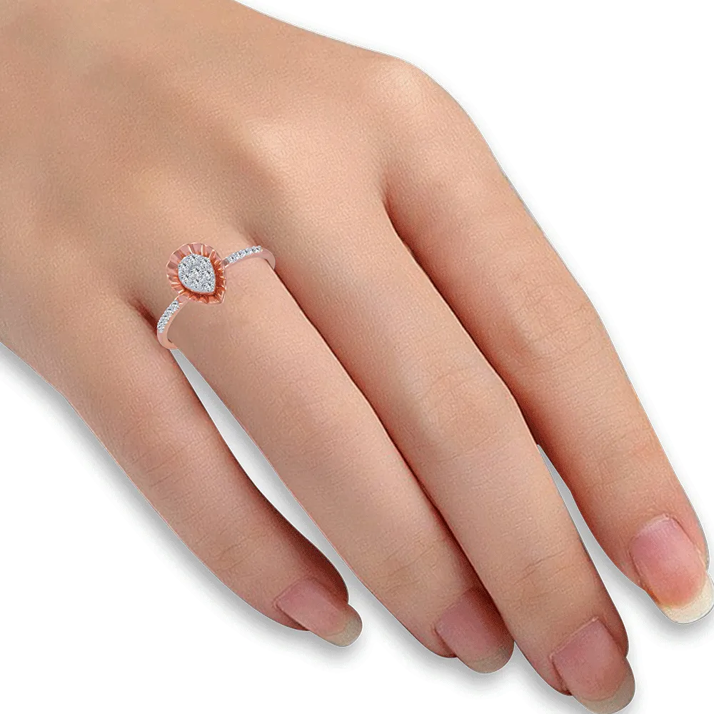 18KT (750) Rose Gold And Diamond Ring For Women