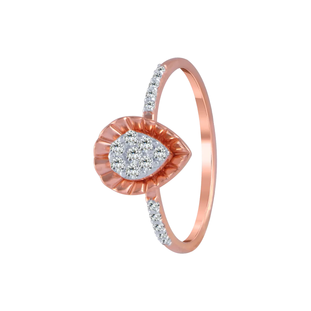 18KT (750) Rose Gold And Diamond Ring For Women