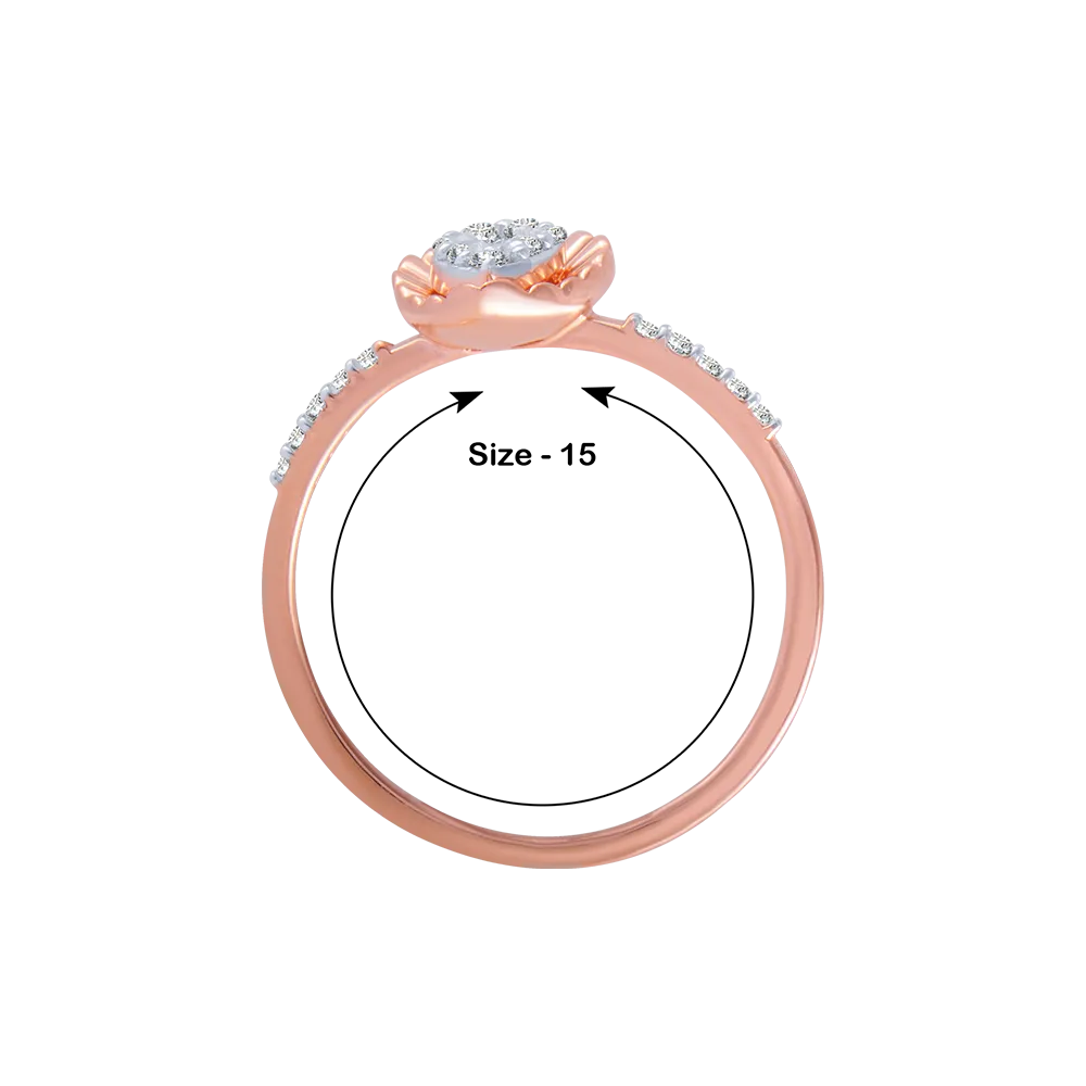 18KT (750) Rose Gold And Diamond Ring For Women