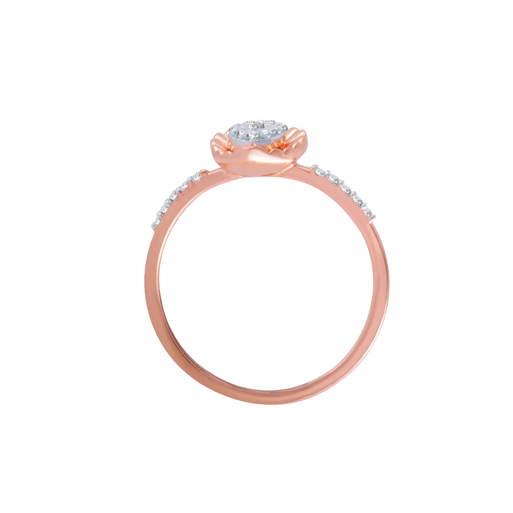 18KT (750) Rose Gold And Diamond Ring For Women