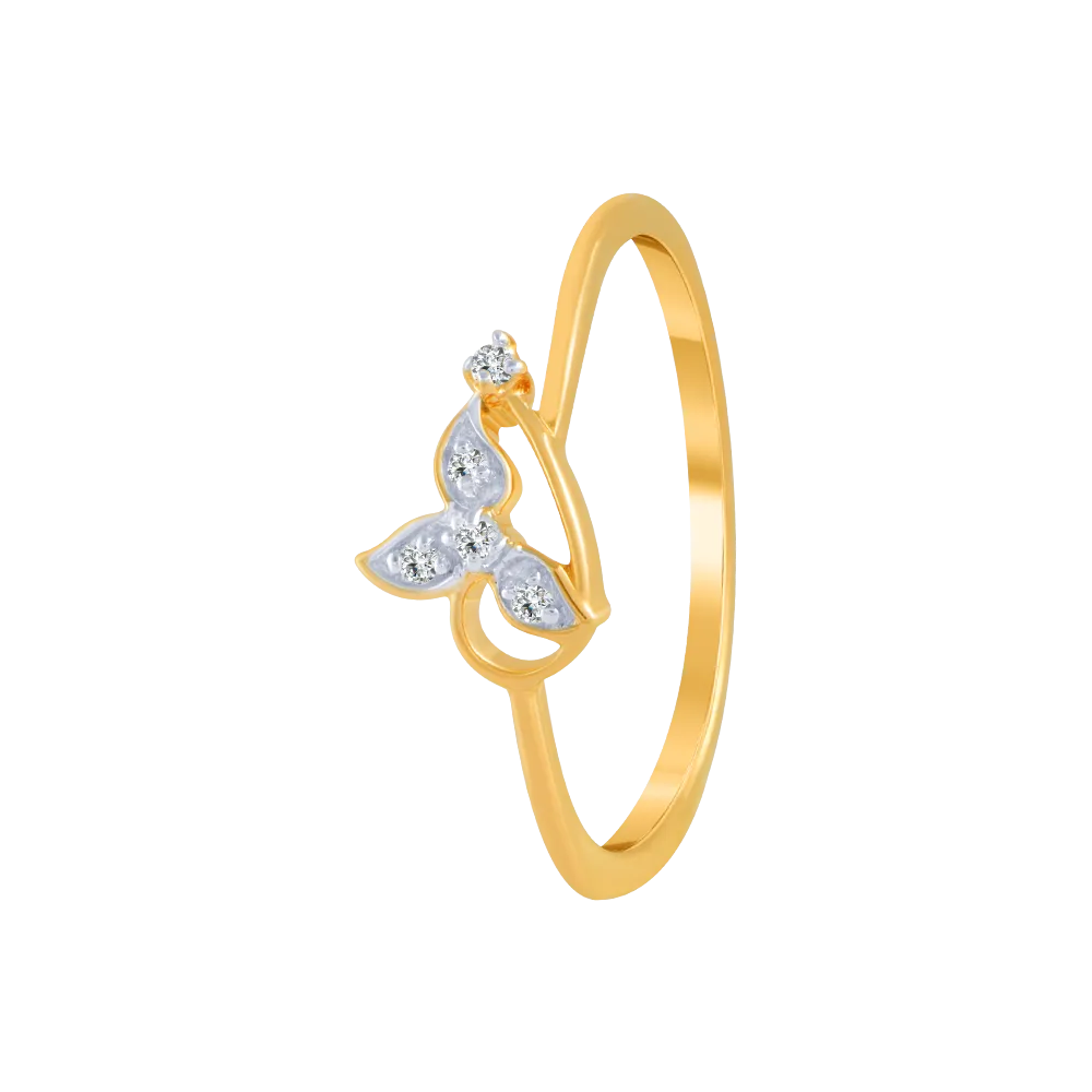 18KT (750) Yellow Gold And Diamond Ring For Women