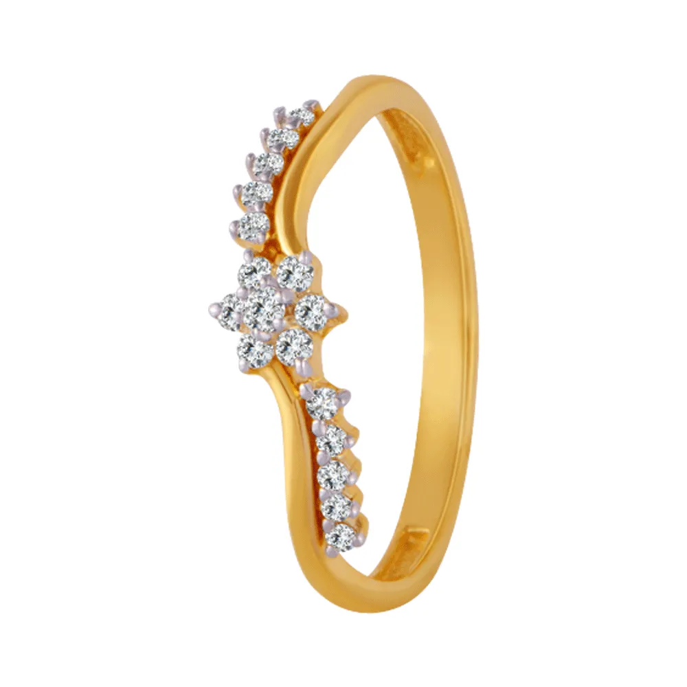 18KT (750) Yellow Gold And Diamond Ring For Women