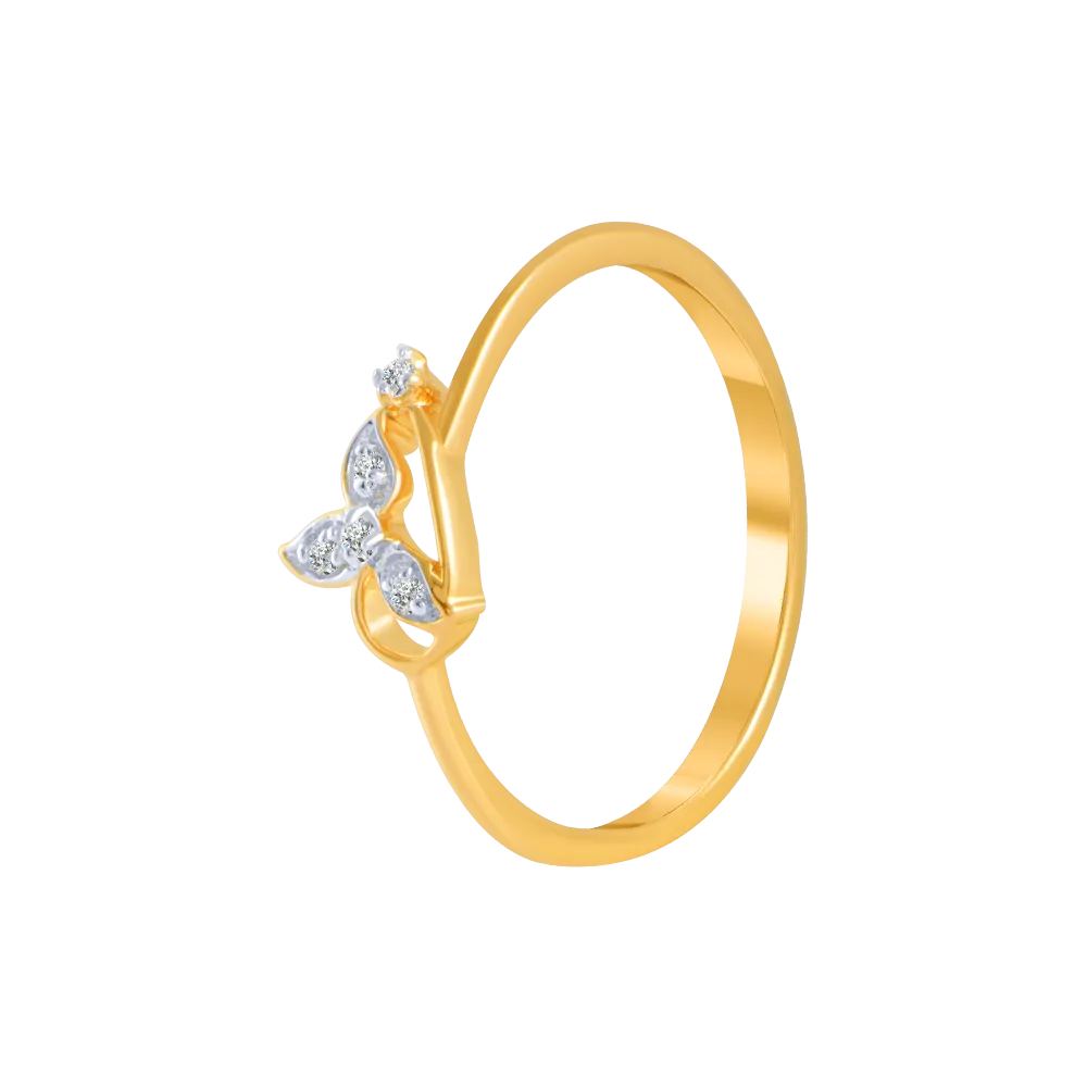 18KT (750) Yellow Gold And Diamond Ring For Women