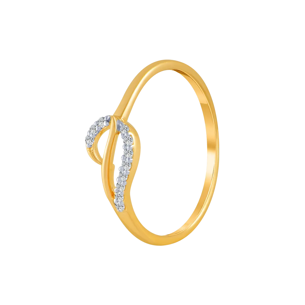 18KT (750) Yellow Gold And Diamond Ring For Women