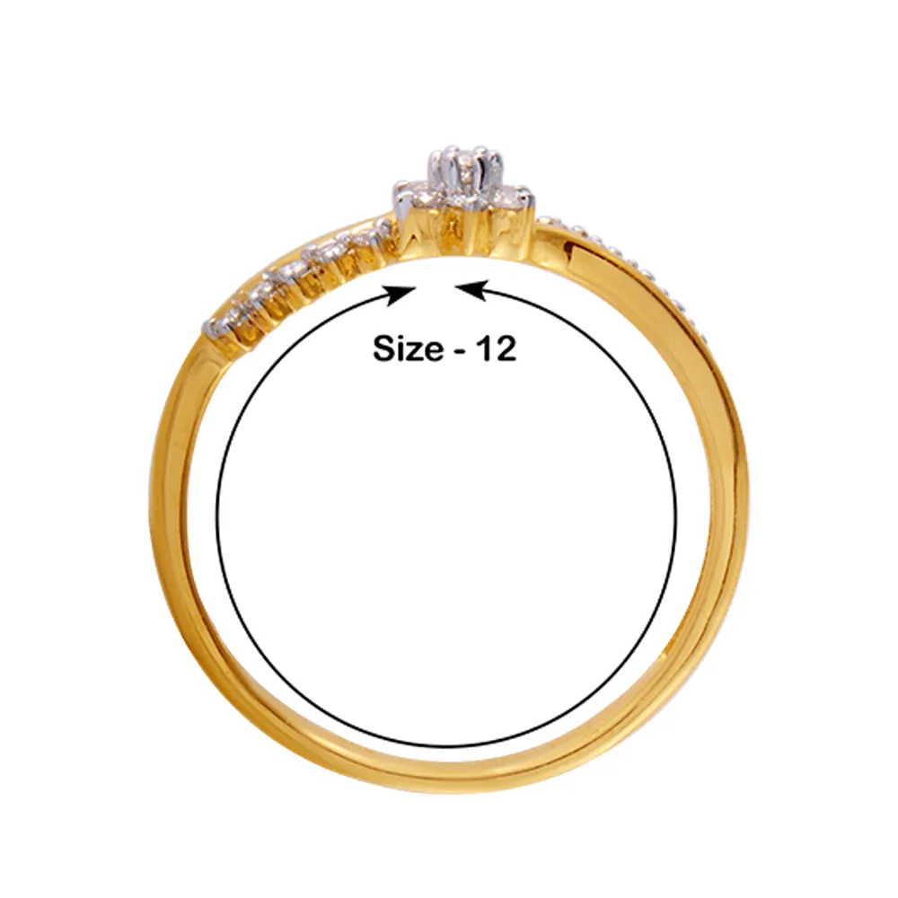 18KT (750) Yellow Gold And Diamond Ring For Women