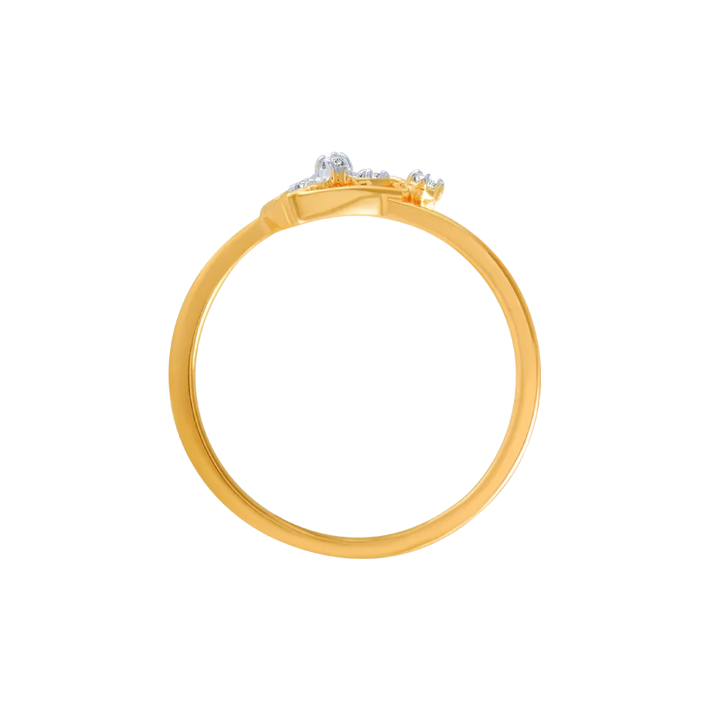 18KT (750) Yellow Gold And Diamond Ring For Women