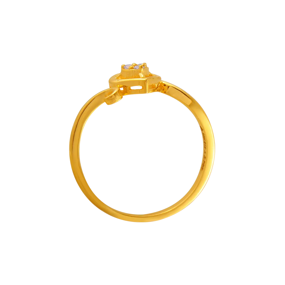 22KT Yellow Gold And American Diamond Ring For Women