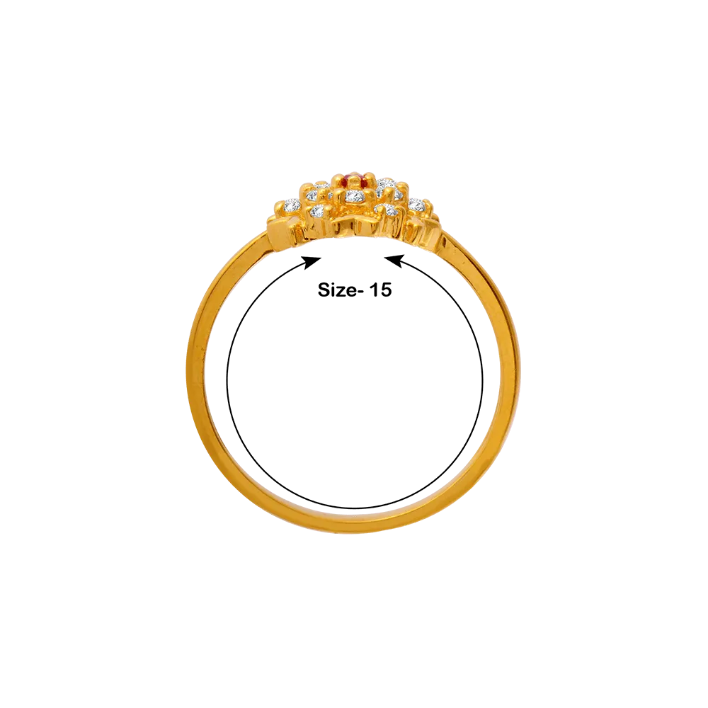 22KT Yellow Gold And American Diamond Ring For Women