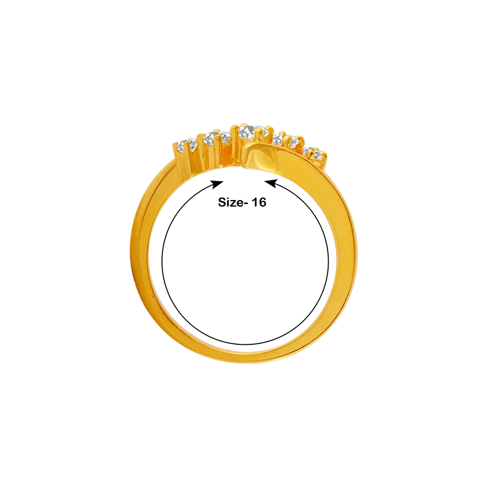 22KT Yellow Gold And American Diamond Ring For Women