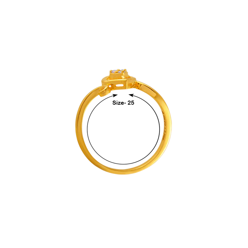 22KT Yellow Gold And American Diamond Ring For Women