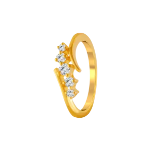 22KT Yellow Gold And American Diamond Ring For Women