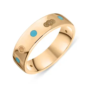 9ct Rose Gold Turquoise King's Coronation Hallmark 6mm Ring D