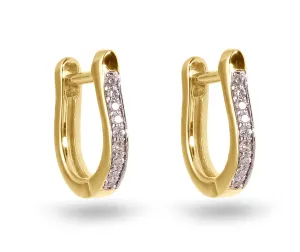 9k Yellow Gold Earrings Set with HSI Diamonds