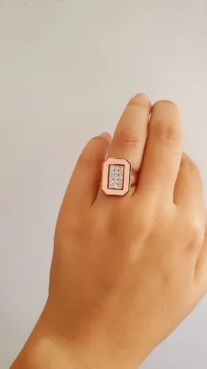 Adjustable 925 Sterling Silver Rose Gold Plated Ring