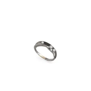 Annamaria Cammilli 18ct Black Lava Gold 0.2ct Diamond Dune Series Ring