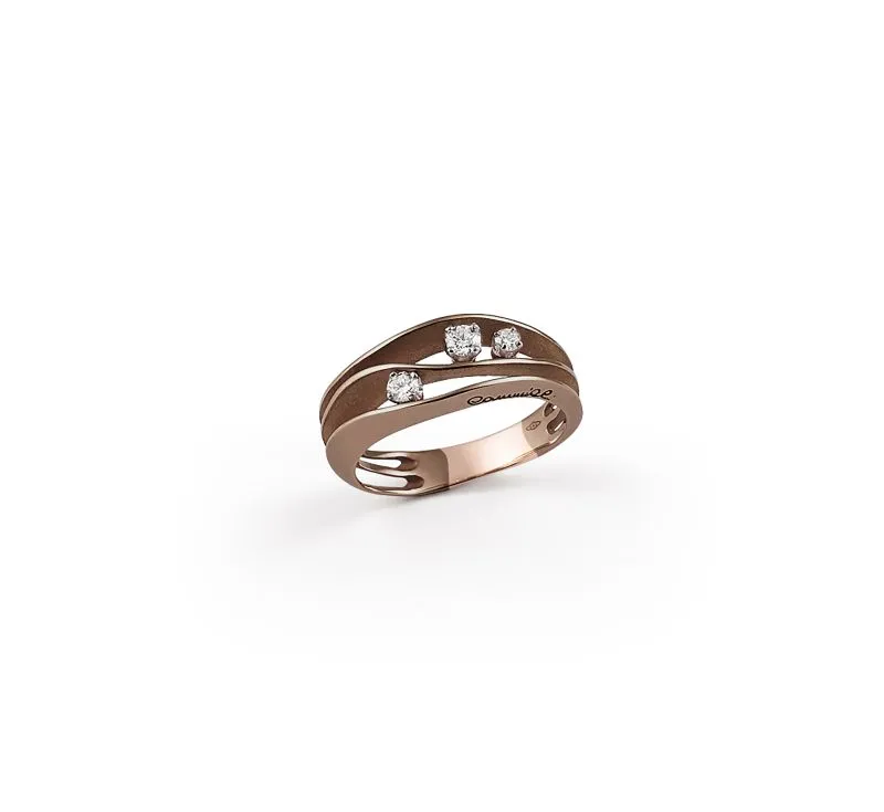Annamaria Cammilli 18ct Brown Chocolate Gold 0.19ct Diamond Dune Series Ring