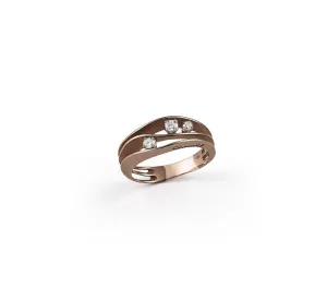 Annamaria Cammilli 18ct Brown Chocolate Gold 0.19ct Diamond Dune Series Ring