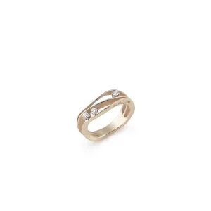 Annamaria Cammilli 18ct Natural Beige Gold 0.19ct Diamond Dune Series Ring