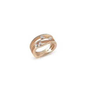 Annamaria Cammilli 18ct Orange Apricot Gold 0.27ct Diamond Dune Series Ring