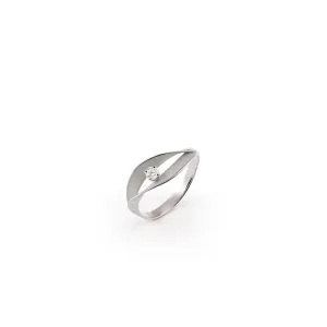 Annamaria Cammilli 18ct White Ice Gold 0.1ct Diamond Dune Assolo Series Ring