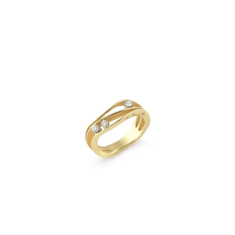 Annamaria Cammilli 18ct Yellow Sunrise Gold 0.19ct Diamond Dune Series Ring