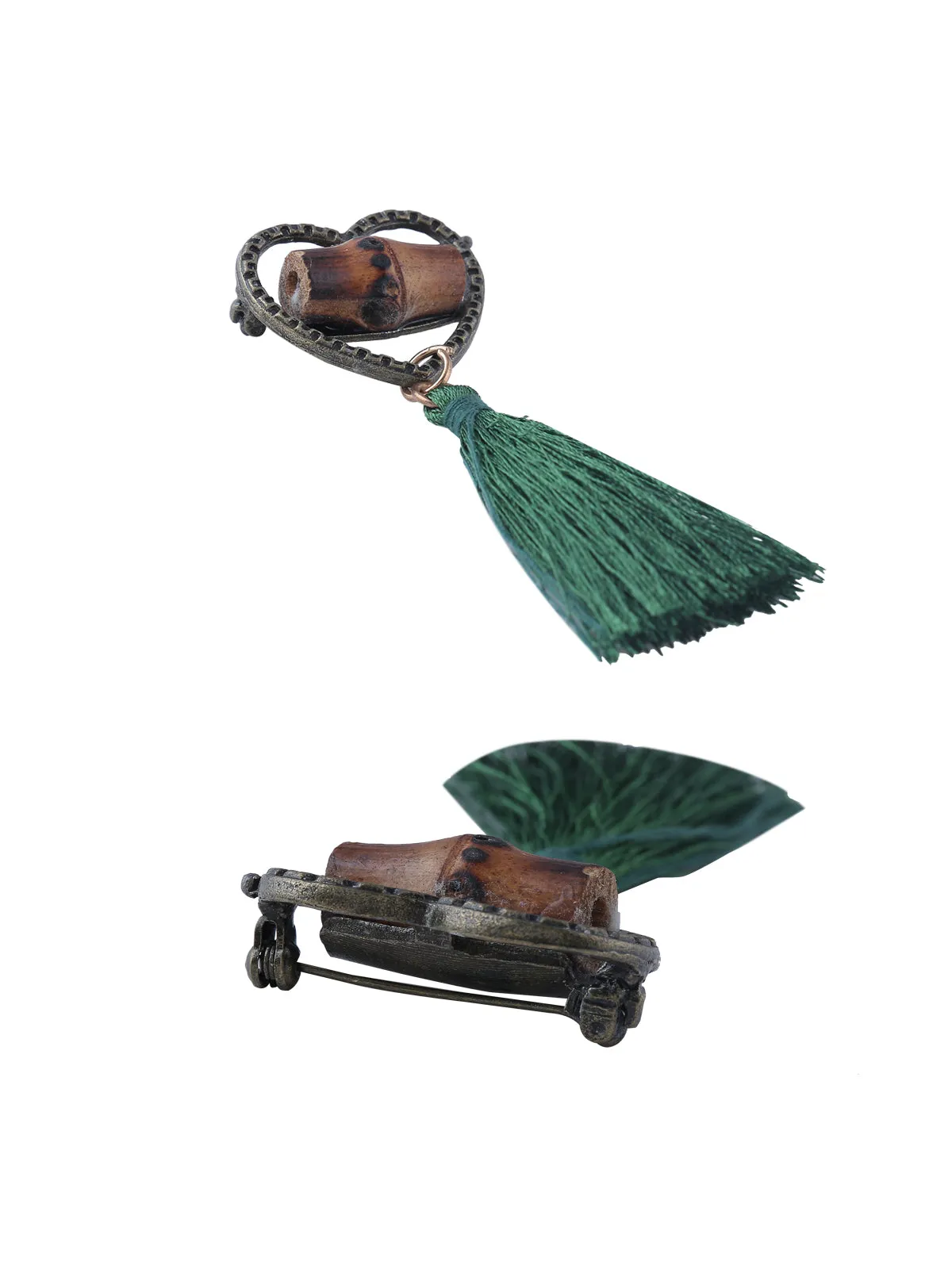 Antique Heart Shape Thread Tassel Brooch