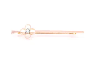 Antique Victorian H.G & S Solid Rose Gold 9ct 9kt Aquamarine Lapel Pin Brooch