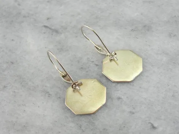 Art Deco Cufflink Drop Earrings