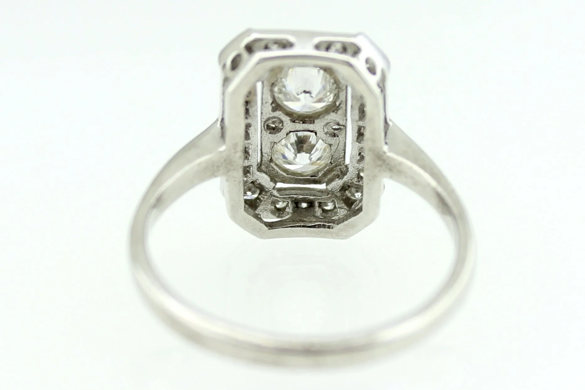 Art Deco Diamond Cluster Ring 0.85ct Platinum